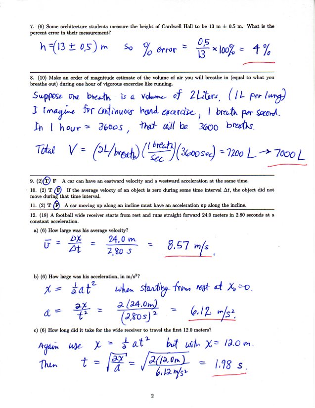 GP I Fall 2009 KSU. Exam 1 Solution
